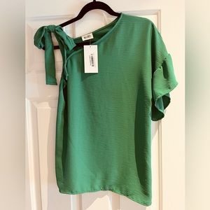 BiBi green one shoulder top size M